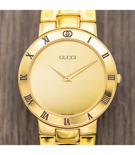 mens gold plated gucci watch|gucci diamond watch for men.